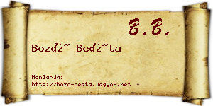 Bozó Beáta névjegykártya