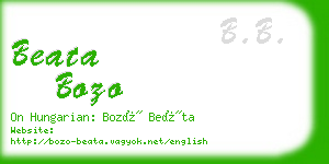 beata bozo business card